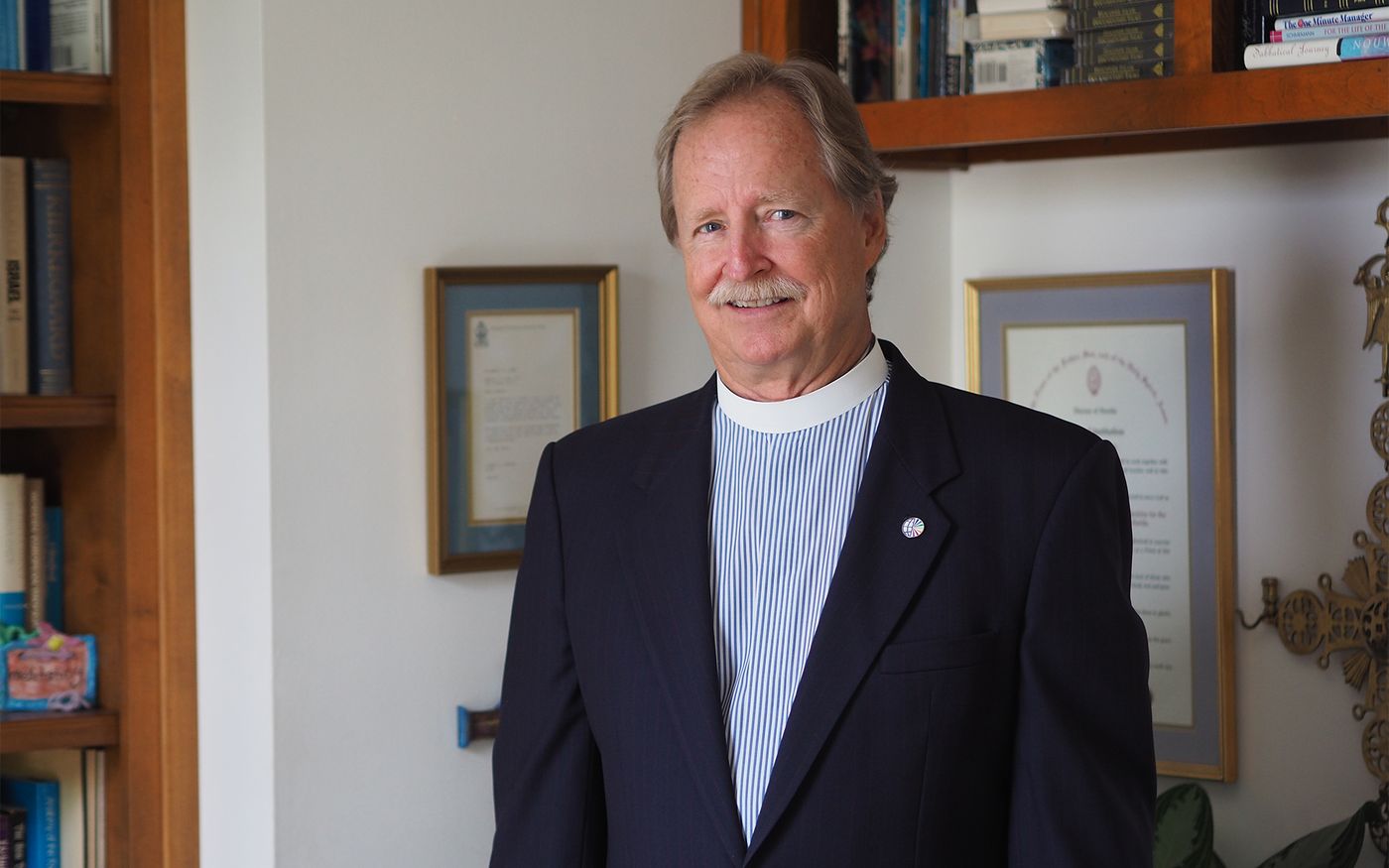 The Rev. Dr. Robert V. Lee III, founder and chief executive of FreshMinistries, in his office.