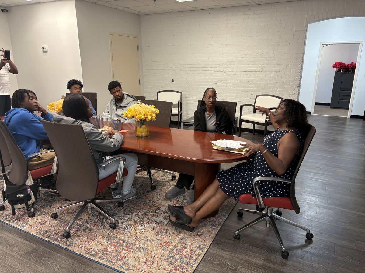A coaching session on resumes and interviews at the Weaver Center