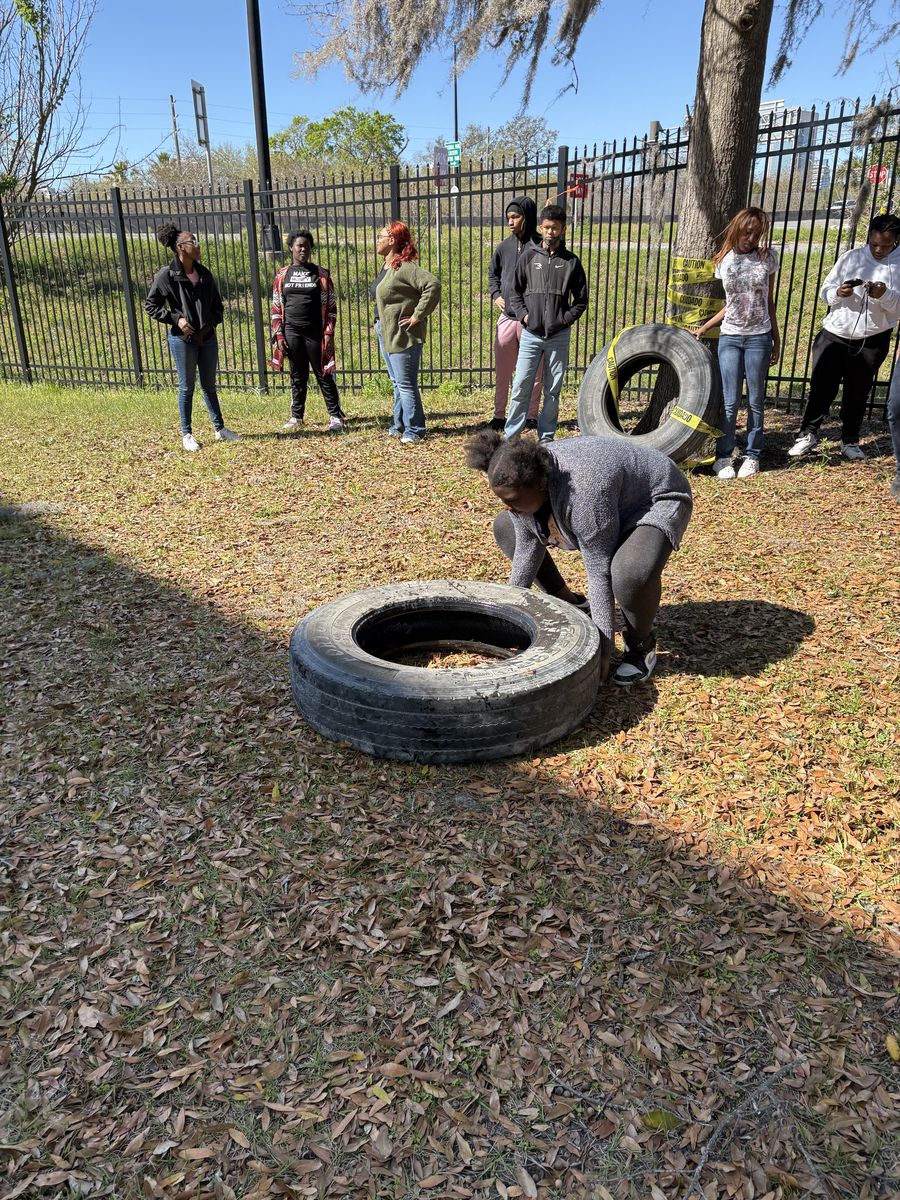 A FreshPath student in outdoor work readiness training